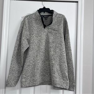 Eddie Bauer mens Radiator fleece snap front pullover grey XL